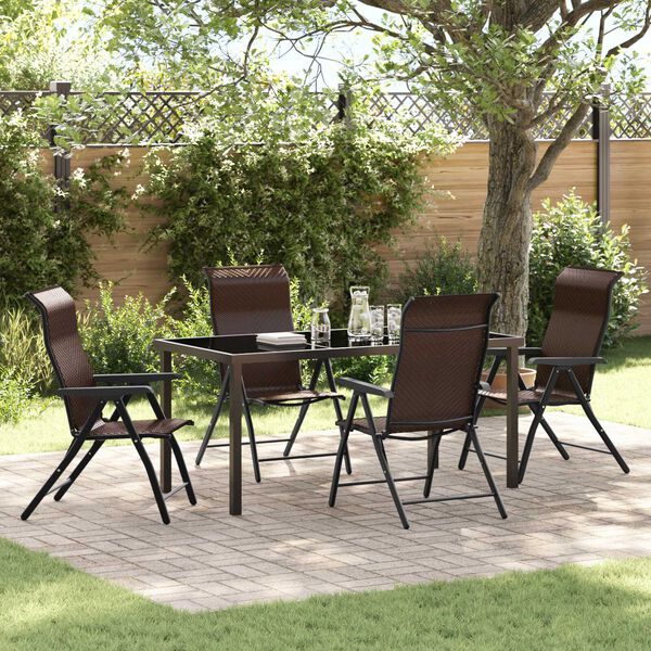 vidaXL Set da Pranzo per Giardino 5 pcs Marrone