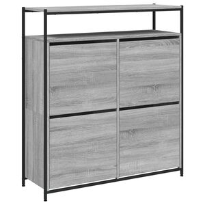 vidaXL Scarpiera 4 Cassetti Ribaltabili Grigio Sonoma 100x34x112 cm