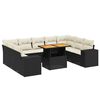 vidaXL Set Divani da Giardino 10pz con Cuscini in Polyrattan Nero