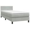 vidaXL Giroletto a Molle con Materasso Grigio Chiaro 80x210 cm Velluto