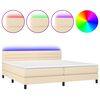 vidaXL Letto a Molle Materasso e LED bianco 200x200cm in Tessuto