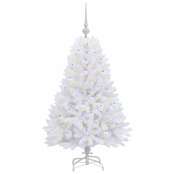 vidaXL Albero di Natale Artificiale con Rami Pieghevoli Bianco 120 cm