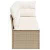 vidaXL Divano da Giardino con Cuscini a 4 Posti Beige in Polyrattan