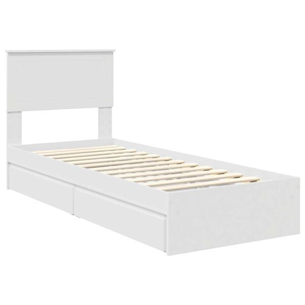 vidaXL Letto con Contenitore Bianco 75 x 190 cm Legno multistrato