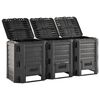 vidaXL Compostiera da Giardino Nera 1200 L