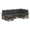 vidaXL Set Divano da Giardino 6 pz Grigio polyrattan