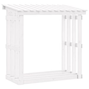 vidaXL Portalegna Bianco 108x64,5x109 cm in Legno Massello di Pino