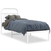 vidaXL Giroletto senza Materaso con Testiera Metallo Bianco 75x190 cm