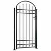vidaXL Cancello per recinzione ASSEN con parte superiore ad arco e 2 pali 105x170 cm Nero