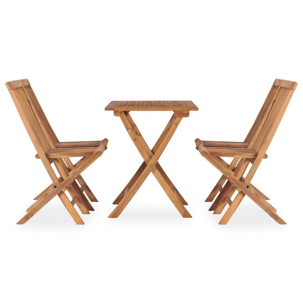 vidaXL Set da Pranzo da Giardino 5 pz Pieghevole in Massello di Teak