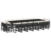 vidaXL Set da Pranzo da Giardino 17 pz con Cuscini Nero in Polyrattan