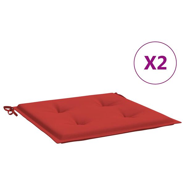 vidaXL Cuscini per Sedia 2 pz Rossi 40x40x4 cm in Tessuto Oxford