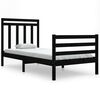 vidaXL Giroletto Nero in Legno Massello 90x190 cm Single