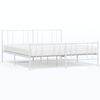 vidaXL Giroletto con Testiera e Pediera Metallo Bianco 183x213 cm