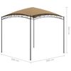vidaXL Gazebo 3x3x2,65 m Grigio Talpa 180 g/m²