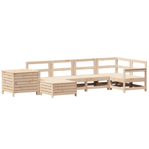 vidaXL Set Divani da Giardino 7 pz in Legno Massello di Pino