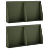 vidaXL Muro di contenimento 4 pz 40 x 12 x 30 cm Acciaio Verde Oliva