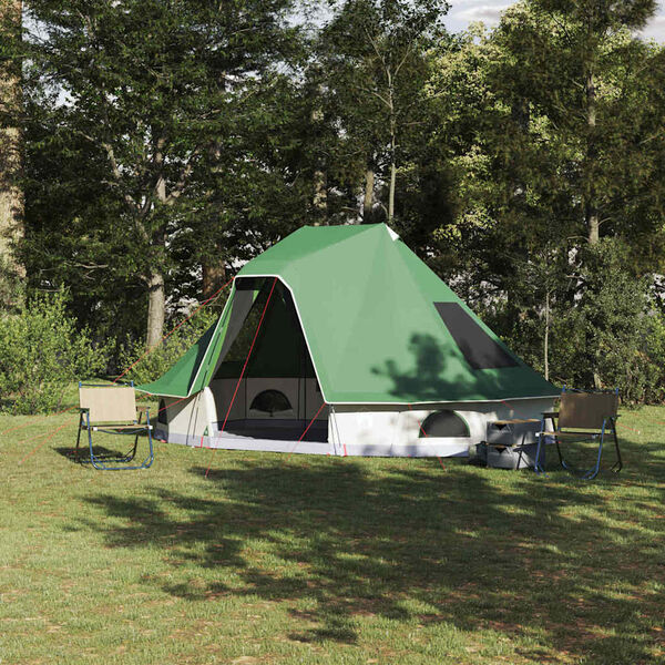 vidaXL Tenda Tipi Familiare con tetto Verde 466 x 310 x 240 cm