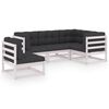 vidaXL Set Divani da Giardino 5 pz con Cuscini Legno Massello di Pino