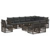 vidaXL Set Divano da Giardino 11 pz Grigio polyrattan