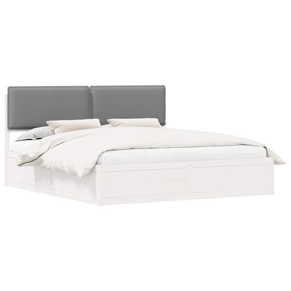 vidaXL Letto con Testiera Rivestita Grigio chiaro 180 x 200 cm