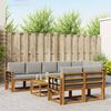 vidaXL Set di divani da esterno 9 pcs Grigio Naturale e Chiaro