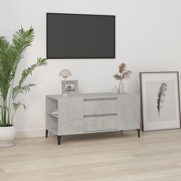 vidaXL Mobile per TV Grigio Cemento 102x44,5x50 cm Legno Multistrato