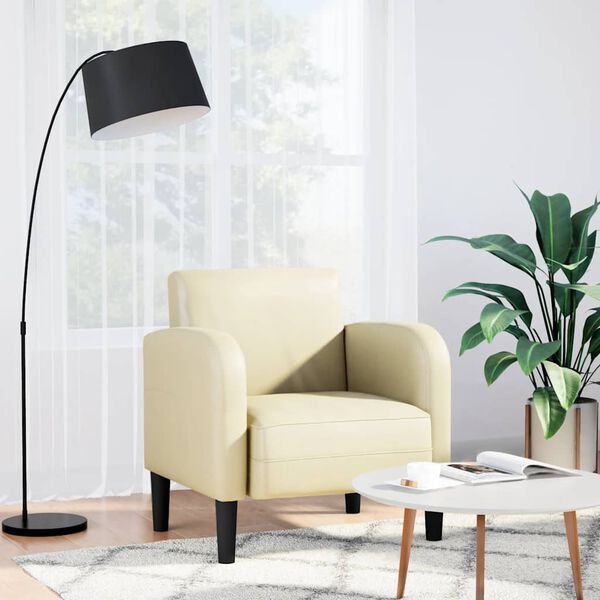 vidaXL Divano Sedia con Braccioli Crema 54 cm in Similpelle