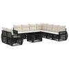 vidaXL Set Divano da Giardino 10 pz Nero e Bianco Crema polyrattan