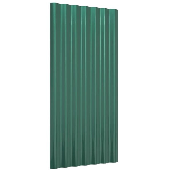 vidaXL Pannelli Tetto 12pz Acciaio Zincato Verde 80x36 cm