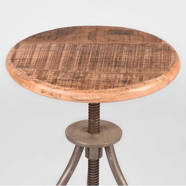 LABEL51 Sgabello Jaipur 35x35x46-75 cm Legno/Acciaio Bruciato