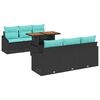 vidaXL Set Divano da Giardino 7 pz 6-Numero di posti Nero e Teal