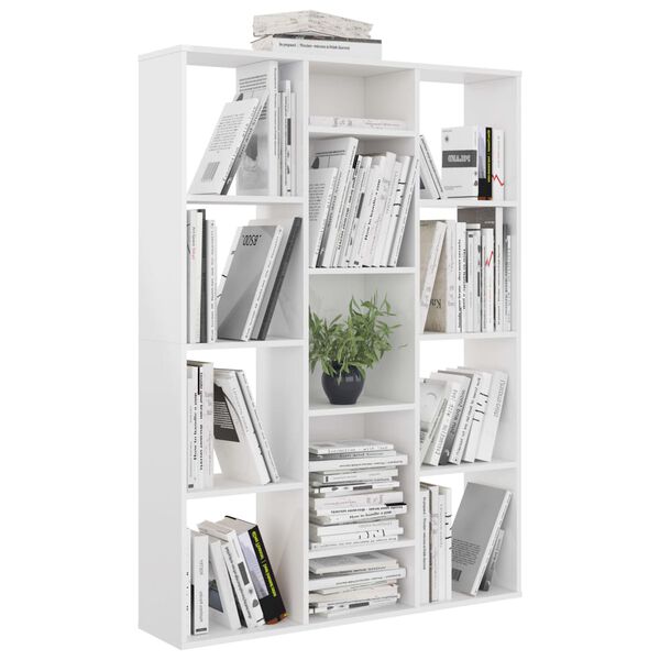vidaXL Libreria/Divisorio Bianco Lucido 100x24x140 cm in Multistrato