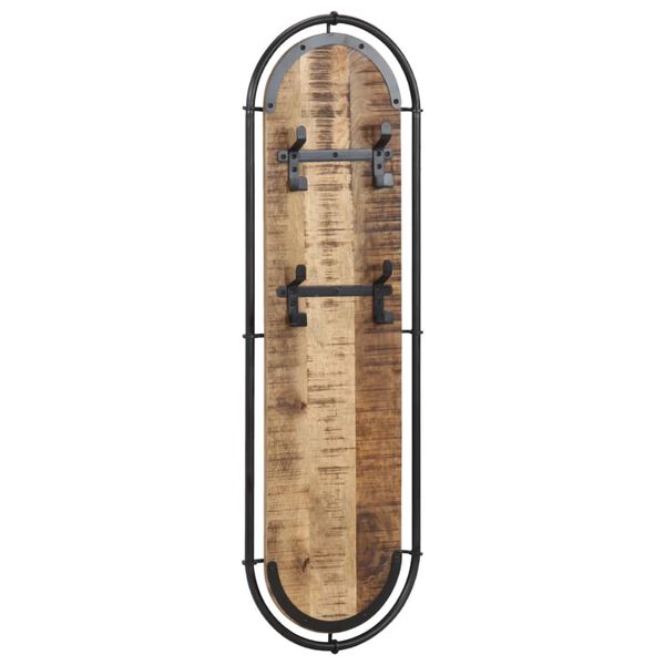 vidaXL Appendiabiti da Parete con 4 Ganci 2pz Legno Massello di Mango