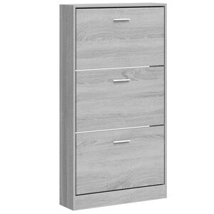 vidaXL Scarpiera Grigio Sonoma 59x17x108 cm in Legno Multistrato