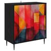 vidaXL Credenza HEESCH Rovere Nero 69 x 33 x 76 cm