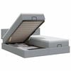 vidaXL Letto ottomano con materasso 2 pz Grigio Chiaro Tessuto