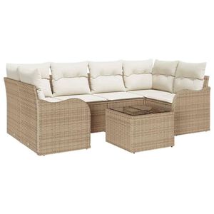 vidaXL Set Divano da Giardino Beige 55 x 55 x 37 cm polyrattan