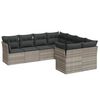 vidaXL Set Divano da Giardino 8pz con Cuscini Grigio Chiaro Polyrattan