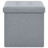 vidaXL Pouf Pieghevoli con Contenitore 2pz Grigio Chiaro in Simil Lino