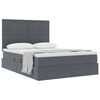 vidaXL Letto con contenitore e materasso Grigio scuro 140 x 200 cm