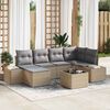 vidaXL Set Divano da Giardino 7 pcs Beige e grigio polyrattan