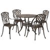 vidaXL Set da Pranzo per Giardino 5 pcs Bronzo 90 x 90 x 75 cm