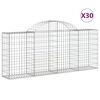 vidaXL Cesti Gabbioni ad Arco 30 pz 200x30x80/100 cm Ferro Zincato