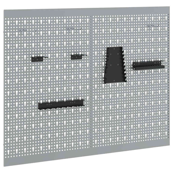 vidaXL Pannello per attrezzi 2 pcs Grigio 100 x 1 x 80 cm