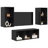 vidaXL Set mobile TV 3 pcs Rovere Nero Legno multistrato