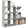 vidaXL Libreria 4 Ripiani Grigio Cemento 131,5x29x131,5 cm Truciolato