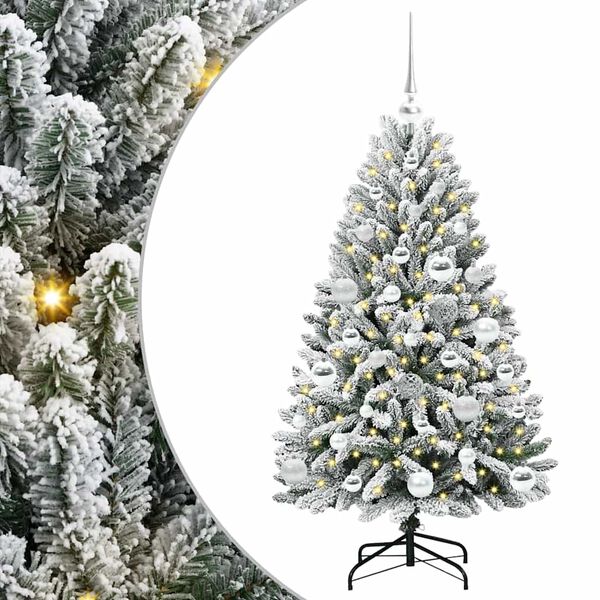 vidaXL Albero di Natale artificiale con 150 LED Verde e Bianco 120 cm