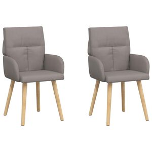 vidaXL Sedie da pranzo 2 pz Tessuto Tortora 60 x 56 x 96 cm