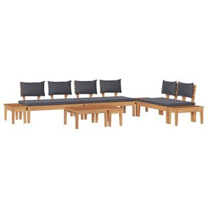vidaXL Set Divano da Giardino 5 pz Marrone e Grigio
